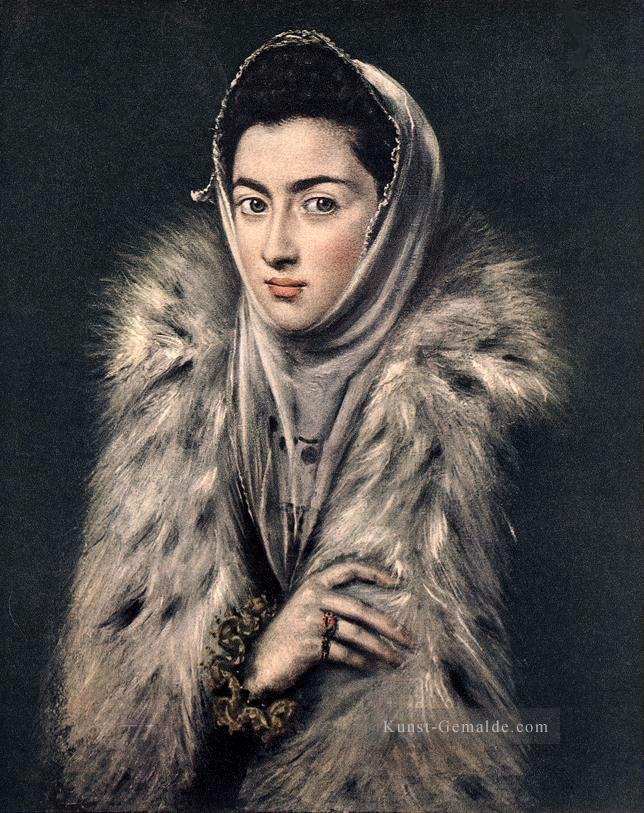 Dame mit Pelz 1577 Manierismus spanischen Renaissance El Greco Ölgemälde